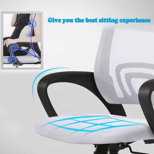 BestOffice Office Chair Ergonomic Desk Chair Mesh Computer Chair Lumbar Support Modern Executive Adjustable Stool Rolling Swivel Chair for Back