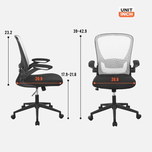 BestOffice Home Office Chair Ergonomic Desk Chair Mesh Computer Chair Swivel Rolling Executive Task Chair with Lumbar Support Arms Mid Back