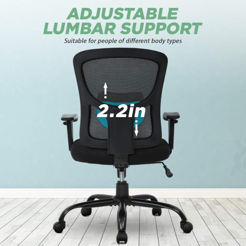 BestOffice Big and Tall Office Chair 400lbs Desk Chair Mesh Computer Chair with Lumbar Support Wide Seat Task Executive Ergonomic Chair for Home