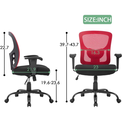 BestOffice Big and Tall Office Chair 400lbs Desk Chair Mesh Computer Chair with Lumbar Support Wide Seat Task Executive Ergonomic Chair for Home
