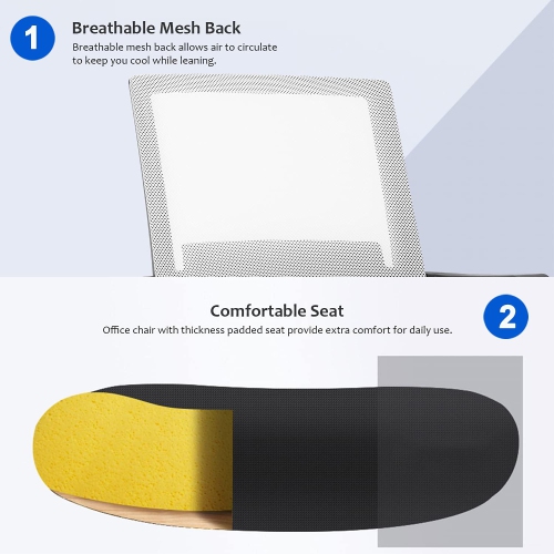 BestOffice Home Office Chair Ergonomic Desk Chair Swivel Rolling Computer Chair Executive Lumbar Support Task Mesh Chair Adjustable Stool for Women