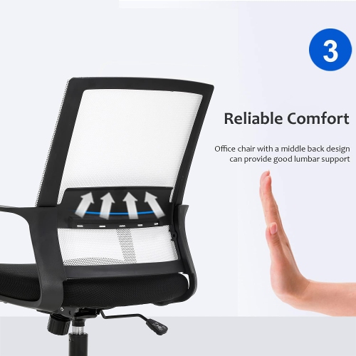 BestOffice Home Office Chair Ergonomic Desk Chair Swivel Rolling Computer Chair Executive Lumbar Support Task Mesh Chair Adjustable Stool for Women
