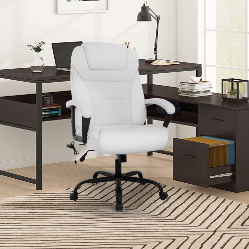 BestOffice Office Chair Big and Tall 500lbs Ergonomic Computer Chair High Back PU Leather Wide Seat Desk Chair with Lumbar Support Arms Executive