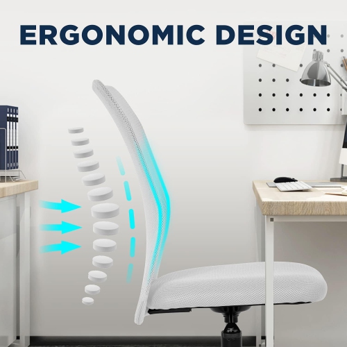 BestOffice Home Office Chair Mid Back Mesh Desk Chair Armless Computer Chair Ergonomic Task Rolling Swivel Chair Back Support Adjustable Modern Chair