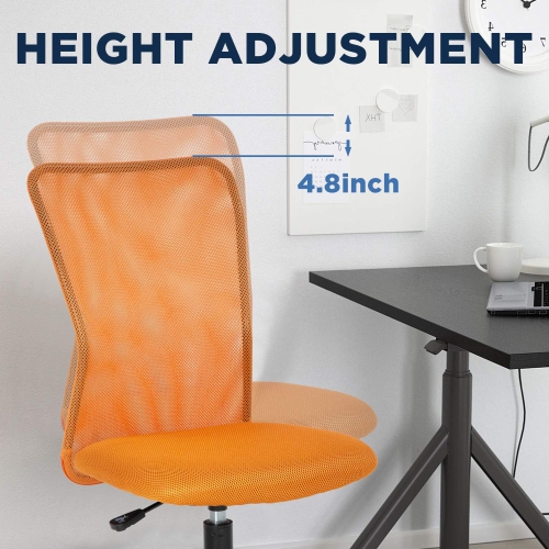 BestOffice Home Office Chair Mid Back Mesh Desk Chair Armless Computer Chair Ergonomic Task Rolling Swivel Chair Back Support Adjustable Modern Chair