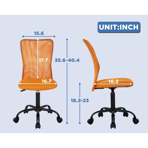 BestOffice Home Office Chair Mid Back Mesh Desk Chair Armless Computer Chair Ergonomic Task Rolling Swivel Chair Back Support Adjustable Modern Chair