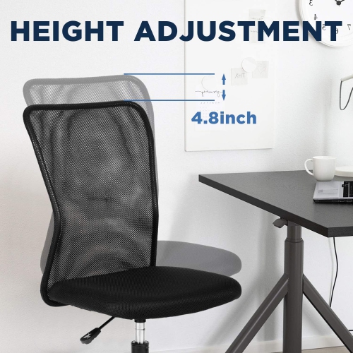 BestOffice Home Office Chair Mid Back Mesh Desk Chair Armless Computer Chair Ergonomic Task Rolling Swivel Chair Back Support Adjustable Modern Chair