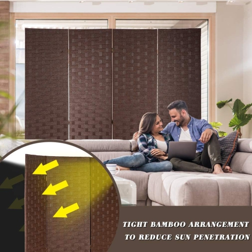 Room Divider Wood Screen Wood Mesh Woven Design Room Screen Divider Folding Portable Partition Screen Screen Wood for Home Office