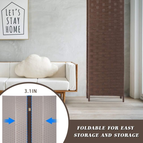 Room Divider Wood Screen Wood Mesh Woven Design Room Screen Divider Folding Portable Partition Screen Screen Wood for Home Office