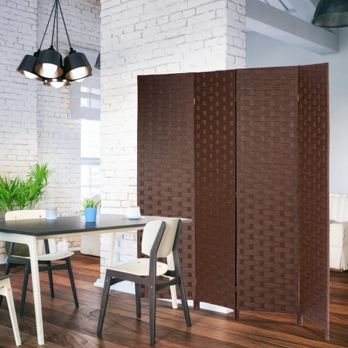 Room Divider Wood Screen Wood Mesh Woven Design Room Screen Divider Folding Portable Partition Screen Screen Wood for Home Office