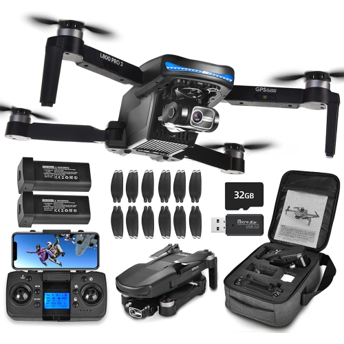 Drone NMY avec caméra 4K pour adultes, transmission Wi-Fi 5G, technologie  EIS, caméra à cardan, temps de vol de 50 minutes avec 2 batteries, moteur  sans balais, Drone Professional