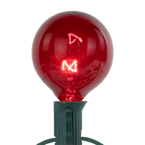 G50 Globe Indoor Outdoor Patio Light Set - Red - 9' Green Wire - 10ct