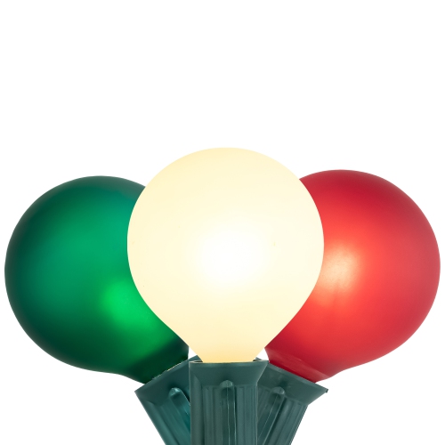 Frosted G50 Globe Indoor Outdoor Patio Light Set - 9' Green Wire - 10ct