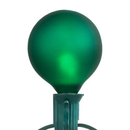 Frosted G50 Globe Indoor Outdoor Patio Light Set - 9' Green Wire - 10ct
