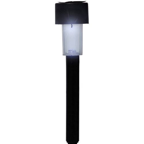 Set of 10 Black Solar Powered LED Pathway Markers, 12.25"