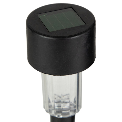 Set of 10 Black Solar Powered LED Pathway Markers, 12.25"
