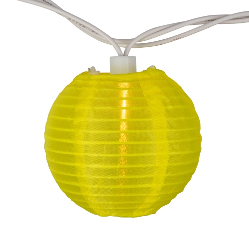 Round Lantern Indoor Outdoor Patio String Light Set - 7.25' White Wire - 10ct