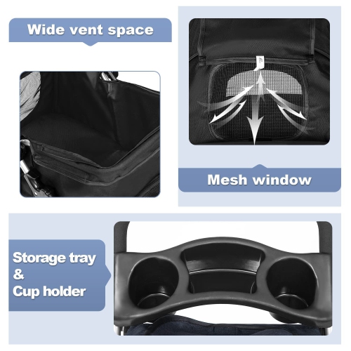 BestPet Pet Stroller Dog Cat Jogger Stroller for Medium Small Dogs Cats Folding Lightweight Travel Stroller with Cup Holder