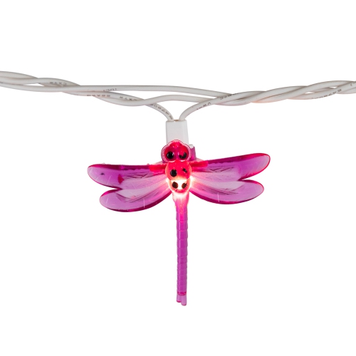 Dragonfly Patio Lights - 7.25' White Wire - 10ct