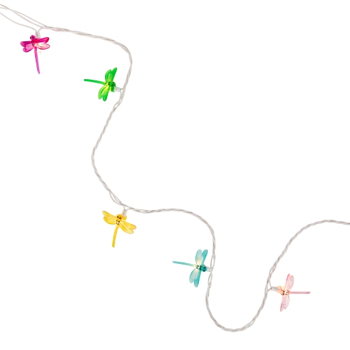 Dragonfly Patio Lights - 7.25' White Wire - 10ct