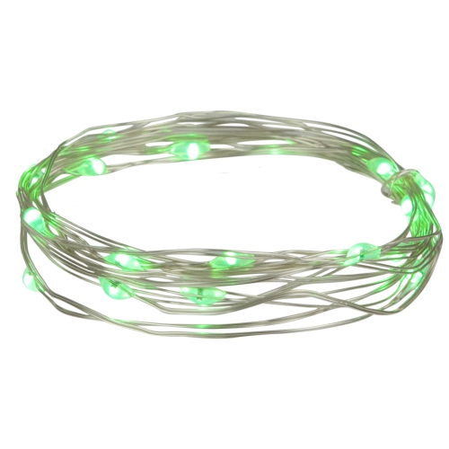 LED Micro Fairy Christmas Lights - Green - 6ft Copper Wire - 20ct