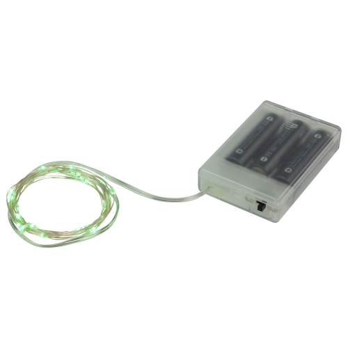 LED Micro Fairy Christmas Lights - Green - 6ft Copper Wire - 20ct