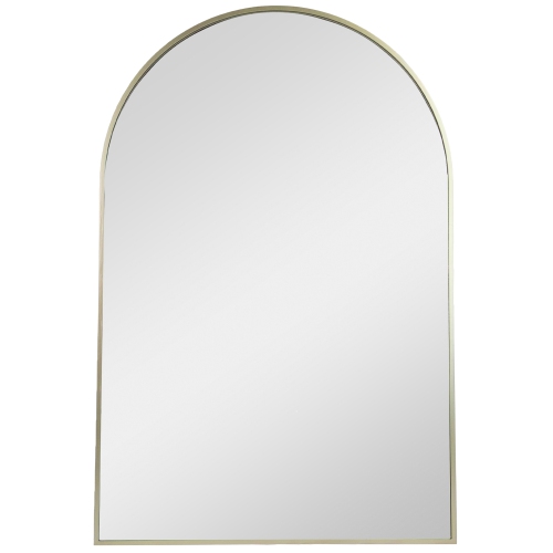 NORTHLIGHT  36" Framed Modern Arched Wall Mirror In Gold
