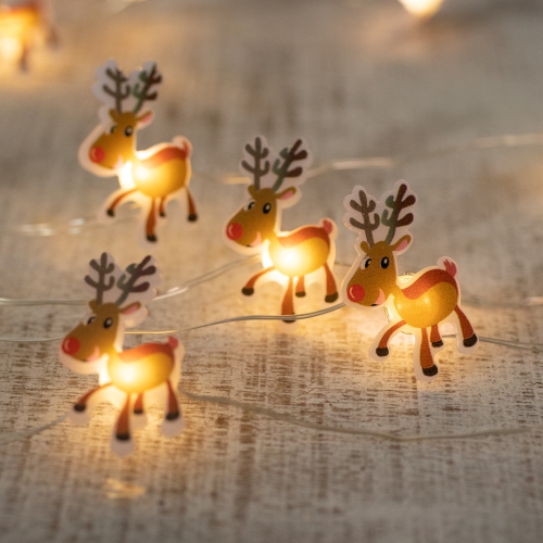 Incandescent Micro Reindeer Christmas Lights - 11.75" Silver Wire - 20ct
