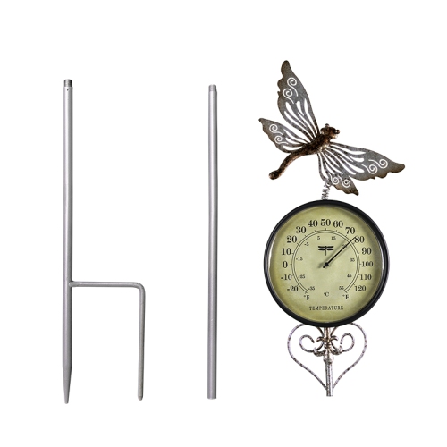 41.75" Iron Dragonfly Garden Stake Thermometer