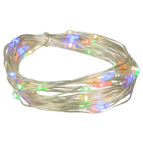 LED Micro Fairy Christmas Lights - Multi-color - 16' Copper Wire - 50ct