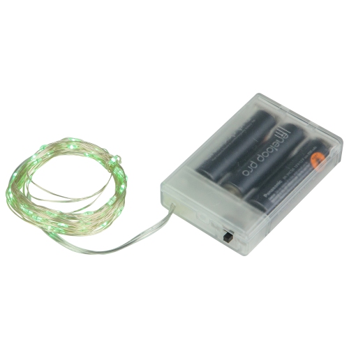 Micro Fairy Christmas Lights - 16ft - Green LED - 16' Copper Wire - 50ct