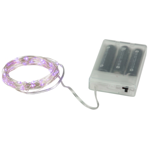 Micro Fairy Christmas Lights - Purple LED - 16' Copper Wire - 50ct