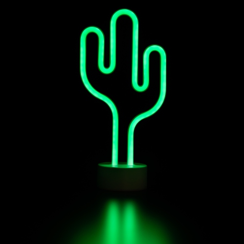 LED Cactus Neon Table Light - 11.5" - Green