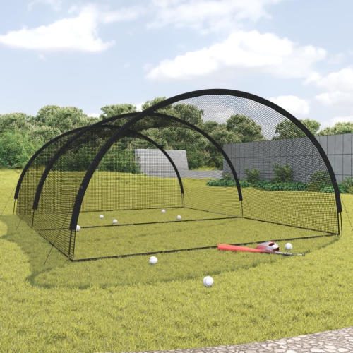 vidaXL Baseball Batting Cage Net Black 500x400x250 cm Polyester