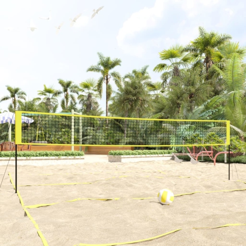 Filet de volleyball vidaXL en tissu 244 cm PE jaune et noir 823 x