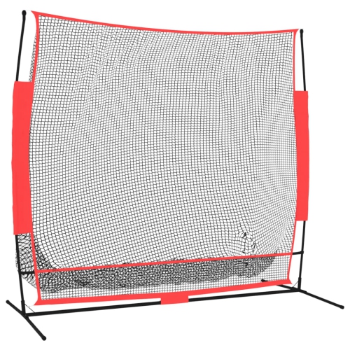 VisdaXL filet de baseball portatif noir et rouge 215 x 107 x 100 x 216&nbsp;cm polyester