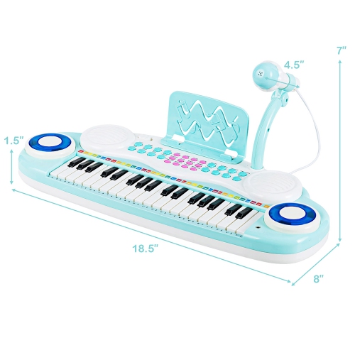 Gymax 37 Keys Electronic Organ Portable Piano Keyboard w/ Microphone