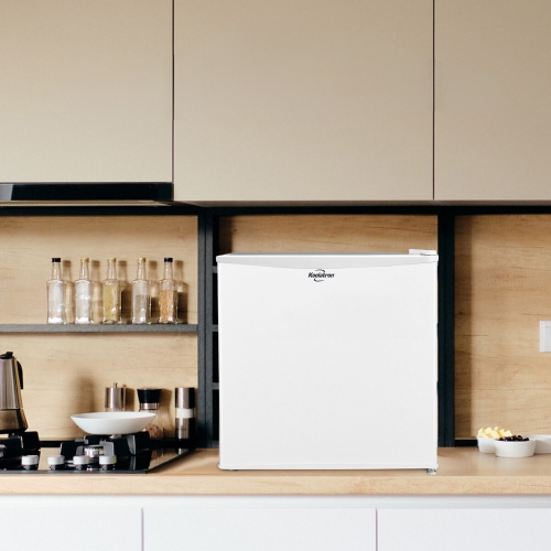 Koolatron 1.7 Cu Ft Compact Fridge With Freezer, White, Compressor Mini Fridge, Reversible Door, Flat Back, Removable Shelf For Dorm, Office, Rec Room