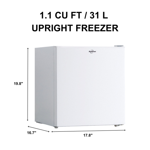 Koolatron 1.7 Cu Ft Compact Fridge With Freezer, White, Compressor Mini Fridge, Reversible Door, Flat Back, Removable Shelf For Dorm, Office, Rec Room