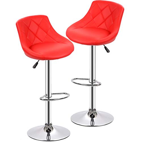 BestOffice Counter Height Bar Stools Set of 2 Barstools Swivel Stool Height Adjustable Bar Chairs with Back PU Leather Swivel Bar Stool Kitchen
