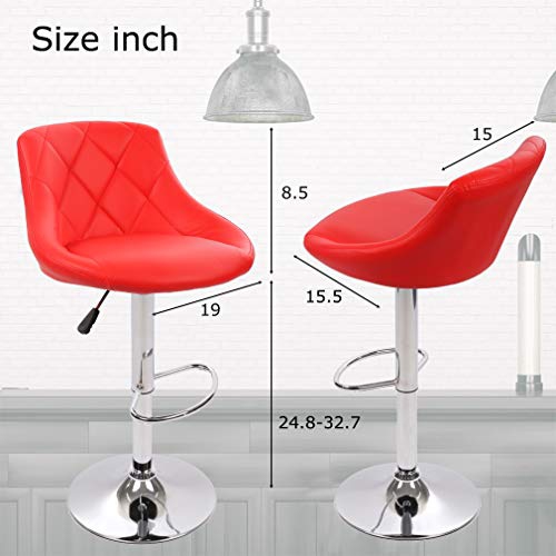 BestOffice Counter Height Bar Stools Set of 2 Barstools Swivel Stool Height Adjustable Bar Chairs with Back PU Leather Swivel Bar Stool Kitchen