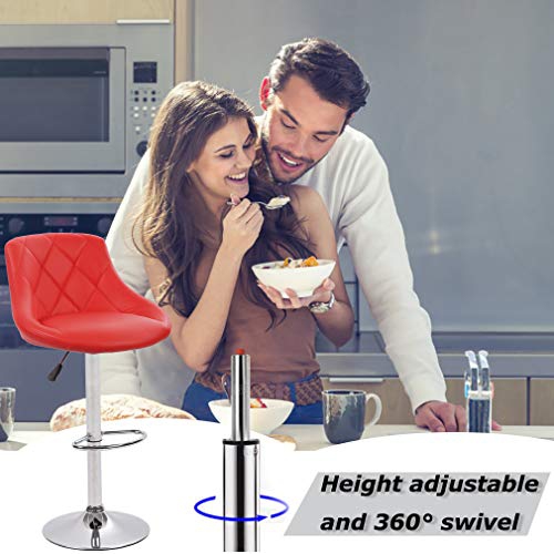 BestOffice Counter Height Bar Stools Set of 2 Barstools Swivel Stool Height Adjustable Bar Chairs with Back PU Leather Swivel Bar Stool Kitchen