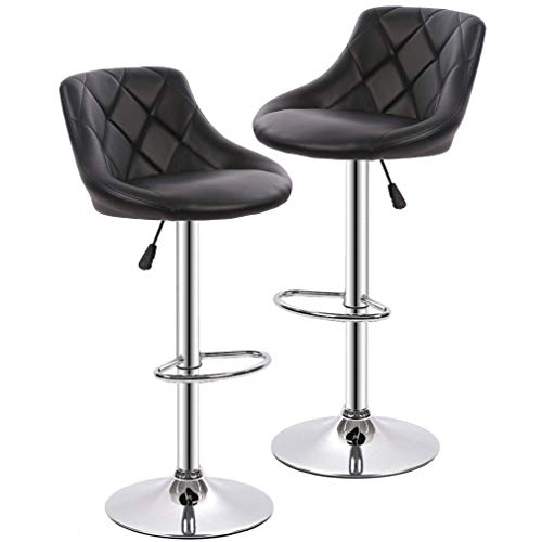 Image 1 of 5.. BestOffice Counter Height Bar Stools Set of 2 Barstools Swivel Stool Height Adjustable Bar Chairs with Back PU Leather Swivel Bar Stool Kitchen