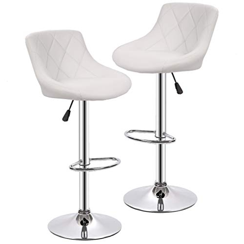BestOffice Counter Height Bar Stools Set of 2 Barstools Swivel Stool Height Adjustable Bar Chairs with Back PU Leather Swivel Bar Stool Kitchen