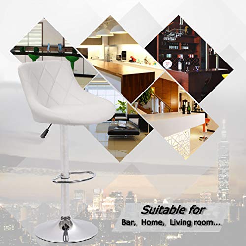 BestOffice Counter Height Bar Stools Set of 2 Barstools Swivel Stool Height Adjustable Bar Chairs with Back PU Leather Swivel Bar Stool Kitchen