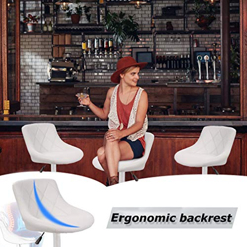 BestOffice Counter Height Bar Stools Set of 2 Barstools Swivel Stool Height Adjustable Bar Chairs with Back PU Leather Swivel Bar Stool Kitchen