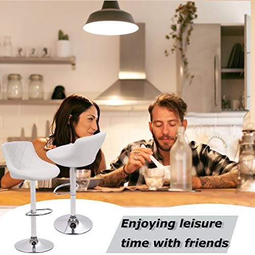 BestOffice Counter Height Bar Stools Set of 2 Barstools Swivel Stool Height Adjustable Bar Chairs with Back PU Leather Swivel Bar Stool Kitchen