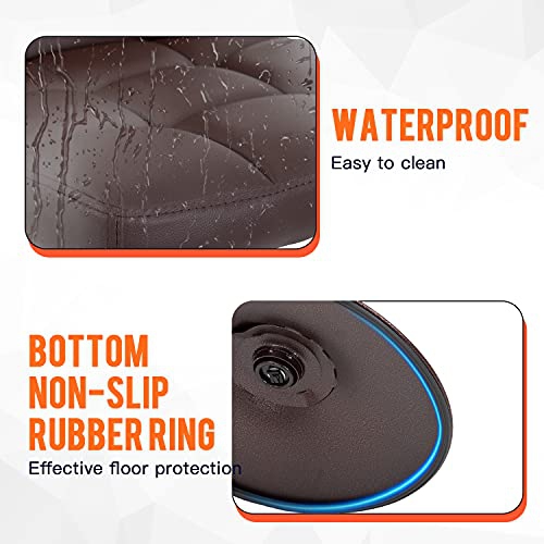 BestOffice Bar Stools Barstools Bar Chairs Heigh Adjustable Swivel Stool with Back Set of 2 PU Leather Kitchen Counter Stools Dining Chairs