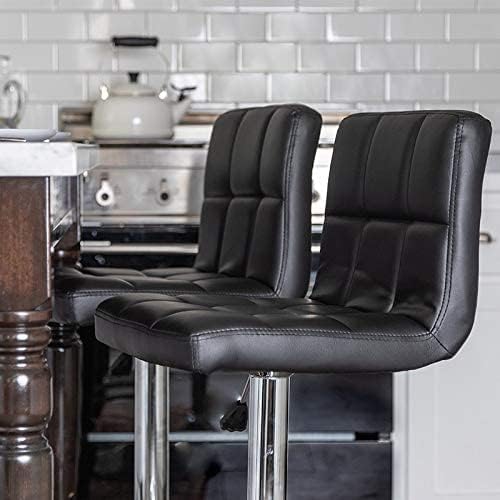 Counter Height Bar Stools Set of 2 PU Leather Swivel BarStools for Kitchen Stool Height Adjustable Counter Stool Barstools Dining Chair with Back