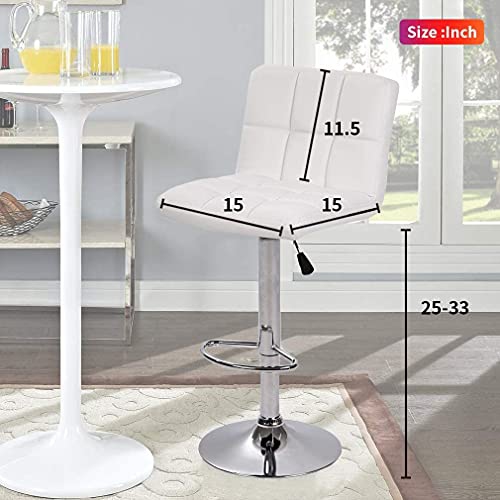 Counter Height Bar Stools Set of 2 PU Leather Swivel BarStools for Kitchen Stool Height Adjustable Counter Stool Barstools Dining Chair with Back